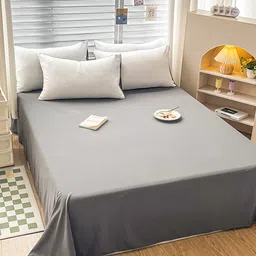JC HOME Grey & Beige Printed Double Queen Bedding Set-image-68