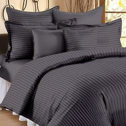 Laying Style Grey Striped Printed Double King Bedding Set-picture-49
