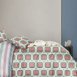 Laying Style Green & Pink Geometric 4 Pieces Double King Regular Bedding Set-picture-32