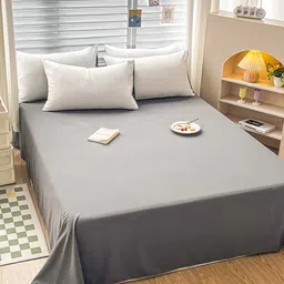 JC HOME Grey & White Checked Double King Bedding Set-image-71