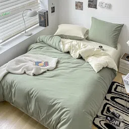 JC HOME Beige Green 4 Pieces Bedding Set-19
