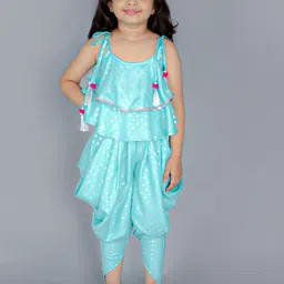 LIL DRAMA Girls Printed Top with Dhoti Pants-image-16