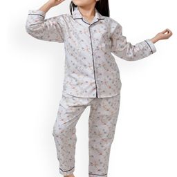 BAESD Girls Floral Printed Cotton Shirt With Trousers Clothing Set-picture-56