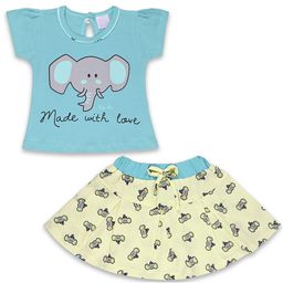 Wish Karo Girls Printed Top with Skirt-11