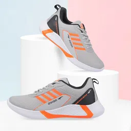 ASIAN Men Grey Mesh Running Sports Shoes-picture-20