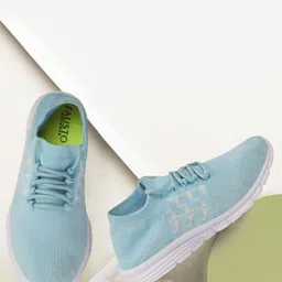 FAUSTO Women Blue Mesh Non-Marking Running Shoes-image-48