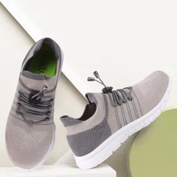 FAUSTO Women Grey Mesh Running Non-Marking Shoes-image-45