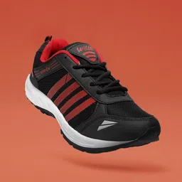 ASIAN Men Black & Red Mesh Running Non-Marking Shoes-picture-15