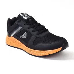 IMPAKTO Men Black Mesh Non-Marking Running Shoes-picture-22