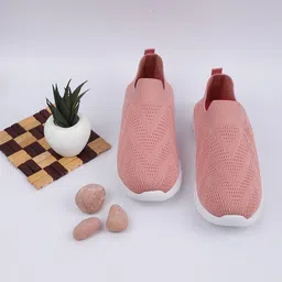 TPENT Women Peach-Coloured Mesh Running Non-Marking Shoes-picture-23