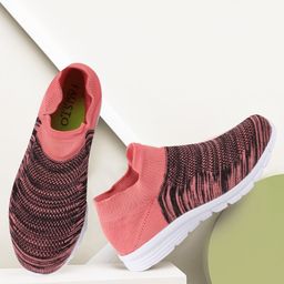 FAUSTO Women Pink Mesh Walking Non-Marking Shoes-picture-29
