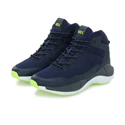 HRX by Hrithik Roshan Men Navy Blue & White Memory Foam Mesh Basketball Shoes image 4
