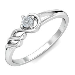 KUBERBOX Nkechi 18KT White Gold Diamond Studded Ring-2.06gm-image-8