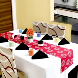 SWITCHON Red & White Printed Table Runner image 1