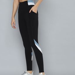 Fitkin Women Black High Waist Quick Dry Gym Tights-picture-57