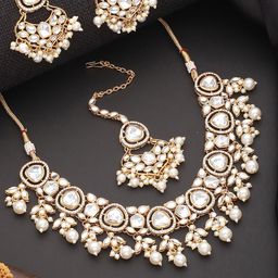 Jazz and Sizzle Gold-Plated Kundan-Studded & Beaded Jewellery Set-28