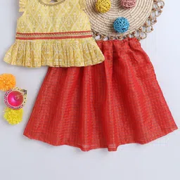 MANY FROCKS & Girls Printed Gotta Patti Pure Cotton Ready to Wear Lehenga With Blouse-image-65