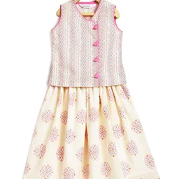 Campana Girls Printed Khari Print Ready to Wear Lehenga &-picture-7