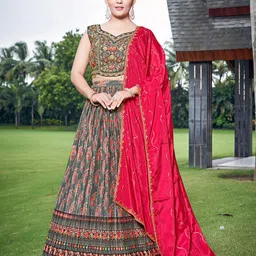 Chandbaali Embroidered Thread Work Ready to Wear Lehenga & Blouse With Dupatta-picture-46