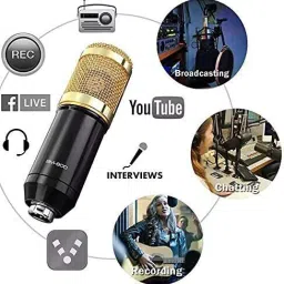 amg music Professional Microphone Set Studio Recording Mic Set with Phantom Power Sensitive BM-800 Condenser Microphone, Adjustable Suspension Arm Stand, Shock Mount, Audio Splitter for Recording Singing, Podcasting, Youtubers and Broadcasting microphone set image 2