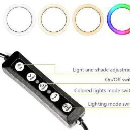 TECHGEAR 18'' RGB Desktop Soft LED Ring Light 16 RGB Colors with Three Mobile Holder Ring Flash image 4