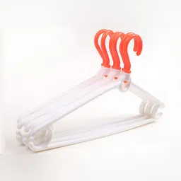 SINAL 6 Pieces White & Orange-Coloured Saree Hanger-17