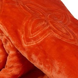 RF RELAXFEEL Orange Floral Heavy Winter 150 GSM Double Bed Blanket-image-74