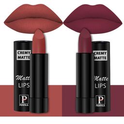 PERPAA Set Of 2 Creamy Matte Bullet Lipstick - 3.5g Each - Rust Orange 73 -Dusky Maroon 96-image-6
