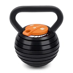Flexnest Flexikettle 7-In-1 Adjustable Weight Kettlebell 10 lbs to 40 lbs Black & Orange-6