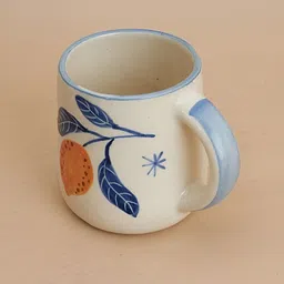 NURTURE INDIA Off White & Orange Printed Dishwasher and Microwave Safe Glossy Mug-27