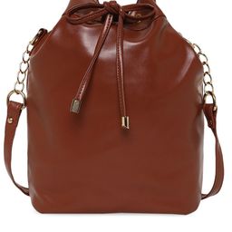 KLEIO Brown PU Bucket Shoulder Bag-32