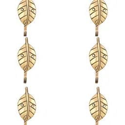 IndianShelf Goldtoned 6 Piece Brass Leaf Wall Hooks-image-15