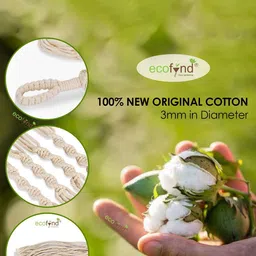 ecofynd Off-White Macrame Plant Hanger Without Pot image 4
