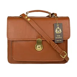 Hidesign Men Tan Brown Solid Leather Messenger Bag-picture-12