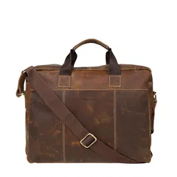 CONTACTS Men Brown Textured Messenger Bag-image-31