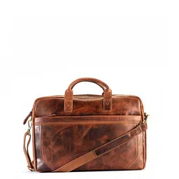 Picco Massimo Brown Leather Messenger Bag-image-26