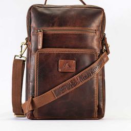 Picco Massimo Unisex Brown Solid Messenger Bag-image-42