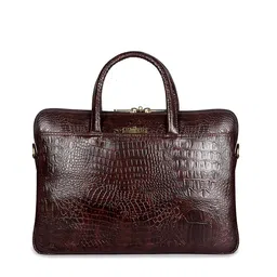 THE CLOWNFISH Textured Leather Laptop Bag-47