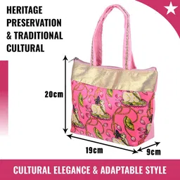 Kuber Industries Set Of 3 Printed Structured Handheld Bag image 4