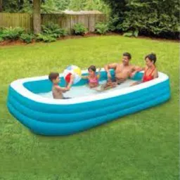 Deluxe (IND*55) Blue Rectangular Family Pool inflatable swimming With Free Pump Inflatable Swimming Pool-28