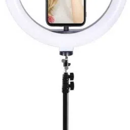 Techobucks Big Ring Light with Tripod Stand Universal 10 inch Brightness Video Studio Professional Youtube phone holder photography led circle makeup ring light with 2.1m stand Monopod Kit-image-31