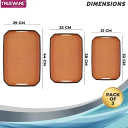 trueware Oyster Plastic Serving Tray Platter Rectangular Shape Tray Serving Set image 2