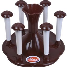 Stainless Steel Glass and Spoon Organizer for 6 Glasses Stand for Kitchen Plastic Glass Holder-image-53