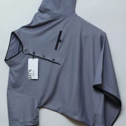 Men Solid Mandarin Collar Polycotton Grey T-Shirt-image-73