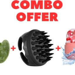 Natural Hair Scalp Massager Shampoo Brush, Ice Face Roller Massager, Jade Roller-image-41