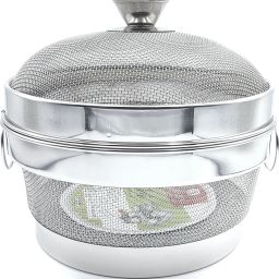 Stainless Steel Fruit Basket for Dining Table With Net Cover & Lid_11 INCH _ Stainless Steel, Steel Fruit & Vegetable Basket-image-73