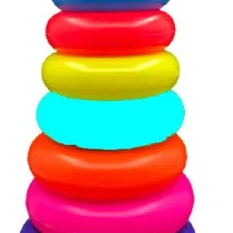 7 ring toys teddy rings New Born Rock-a-stack Toddler Stack-7 color Ring Sets-picture-3