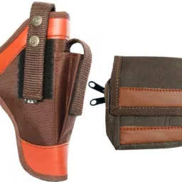 Nylon 9 mm Revolver Pistol Cover Racquet Brown Case Pouch Pistol/Gun Cover Free Size-picture-23