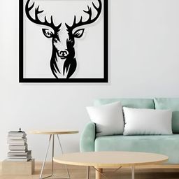 ARTROOMS Black Deer Metal Wall Hanging-picture-48