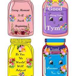 CVANU Pink Motivational Quotes Painted Jar Shaped Wooden Sign Board-picture-40